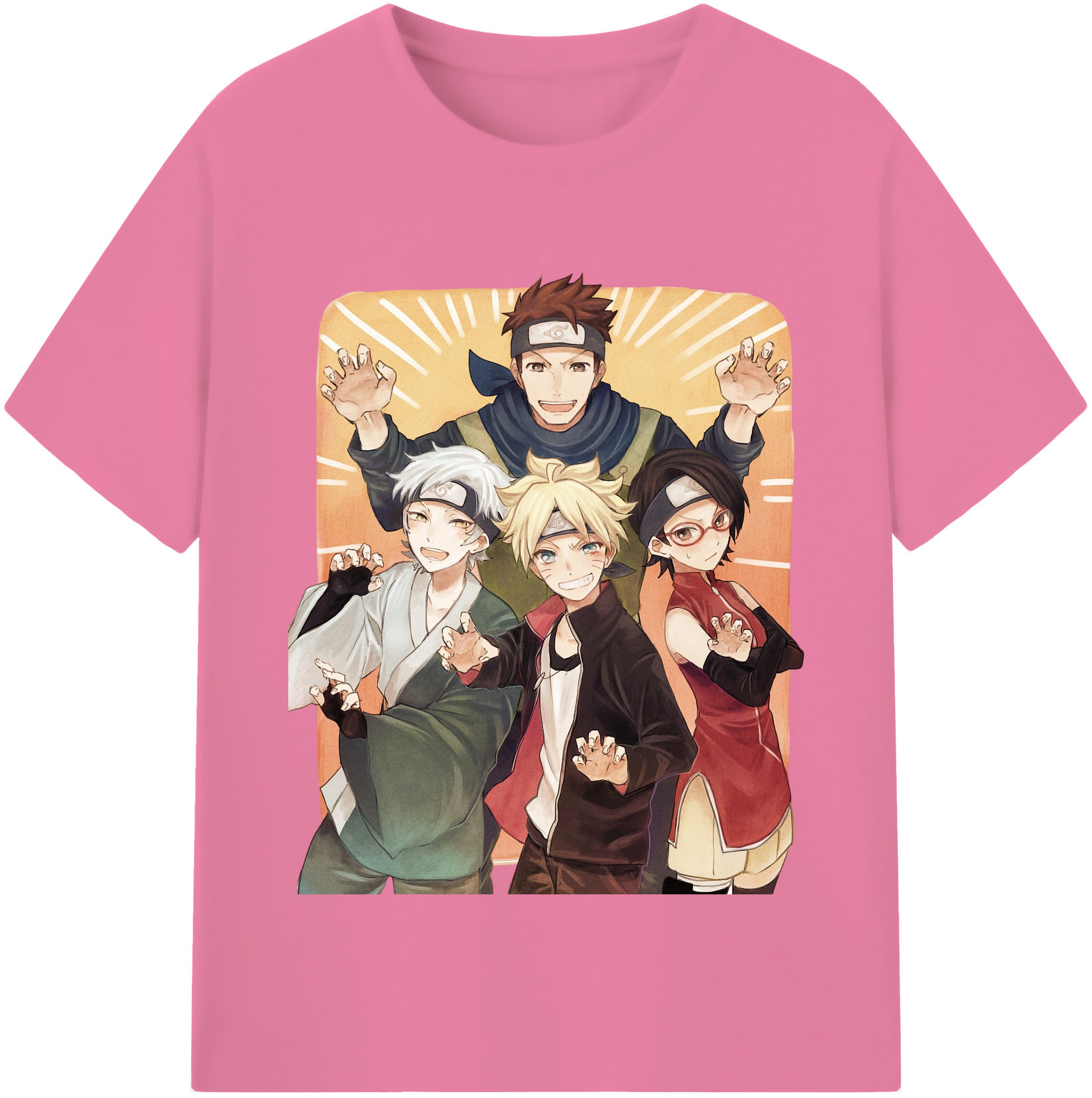 （画像用） NARUTO -ナルト- うちは サラダ Uchiha Sarada 綿100％半袖Tシャツ（フロントプリント）